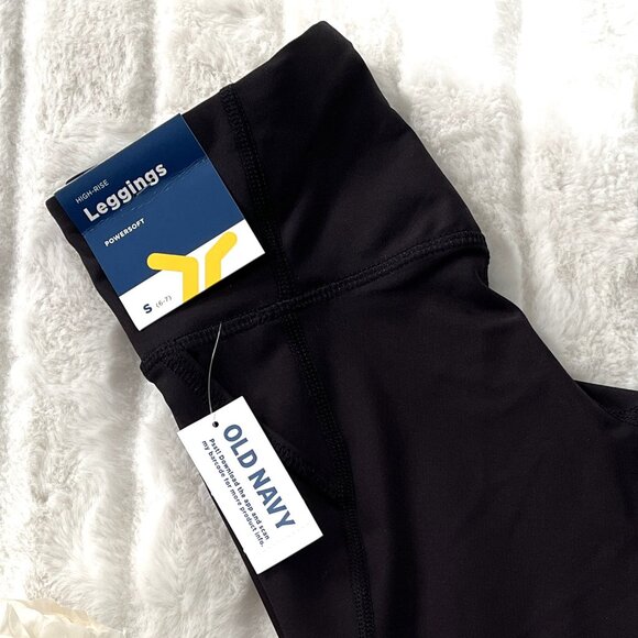 NWT Kids Old Navy PowerSoft Leggings (Black) S / 6-7Y - Picture 2 of 7